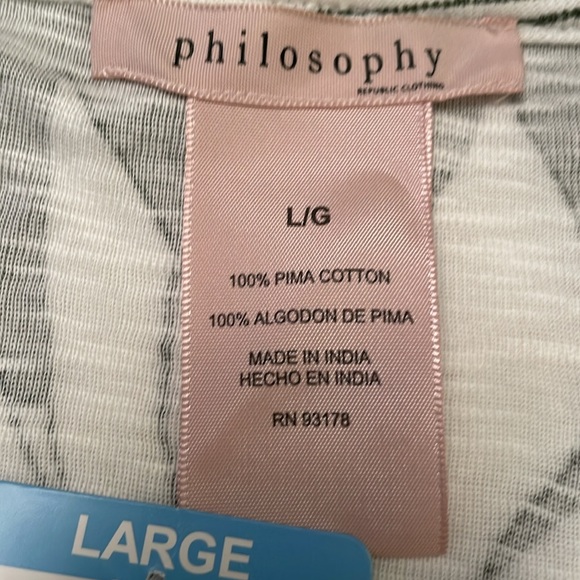 NWT PHILOSOPHY Republic Clothing Cotton Tropical Palm Print Popover Top Large - Picture 7 of 15